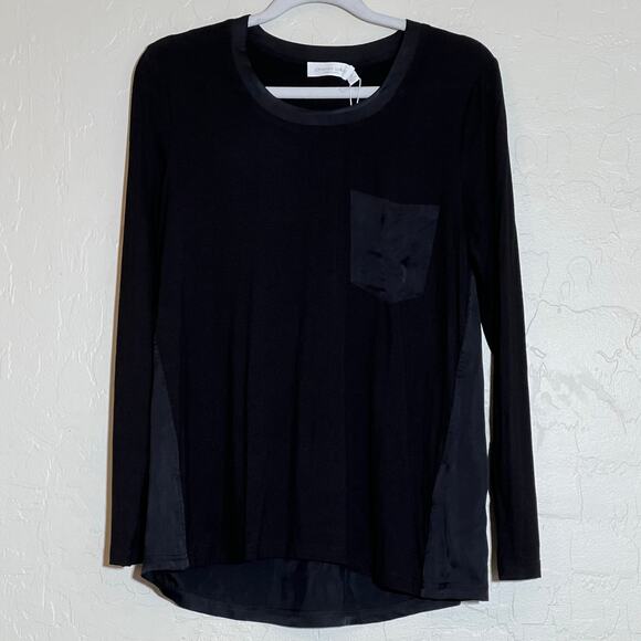 Jonathan Simkhai Standard Cait Jersey Long Sleeve Top Black Womens Size XS - Picture 1 of 6